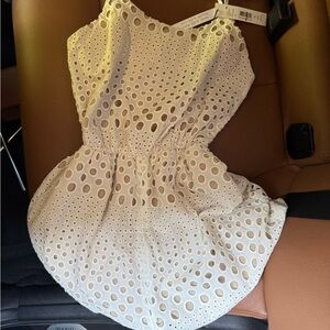 Alice + Olivia White Eyelet Mini Dress